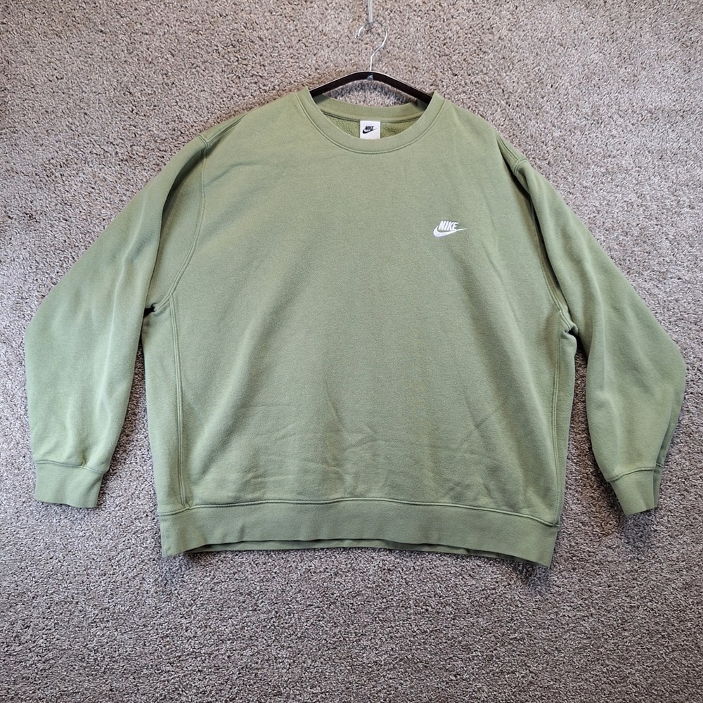 Nike Sweatshirt Men‎ XXL Green Crewneck Pullover Logo Sporty Casual Streetwear